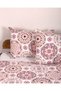 Duvet Cover Set Pink Geometric Pattern Ecru Floor Double Size (Without Sheet) - 4