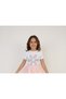 Tulle Detailed Flower Patterned Girl's T-Shirt April 23 October 29 November 10 May 19 Show Clothes - 3