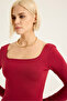 Long Sleeve Square Neck Midi Dress - 6