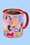Meow Club Themed Colorful Cat Design Porcelain Mug