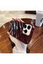 Iphone 16 pro 3d wavy engraved bright surface burgundy case - 3