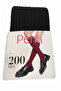 Women's Knit Black 200 Denier Thick Winter Self Patterned Knee Length Trousers Socks - 2