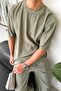 Khaki Corduroy Oversize T-Shirt - 4