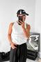 White Cozy Basic Tank Top Lycra Premium Corded Tank Top - 7