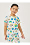 All-Over Print Round Neck T-Shirt and Pyjama Set - 2