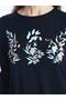 Crew Neck Floral Long Sleeve Women's Blouse - 4