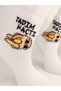 Special Series Unisex Socks Stylish Comfortable Style Patterned White Colored College Socks with Tasted Lettering - 4