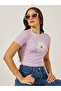 Floral Graphic Print Fitted Crop T-Shirt