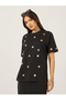 All Over Embroidered Oversized Longline T-Shirt - 3