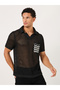 Contrast Pocket Relaxed Crochet Knit Polo - 5