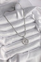 Pole Star Necklace with Silver Steel Italian Chain Zircon for Elegant Woman