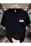 Double Dice Printed Men's Cotton Combed Crew Neck Black T-Shirt