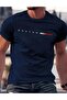 Boston Printed Men's Cotton Combed Crew Neck Navy Blue T-Shirt