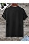 Headphone Printed Men's Cotton Combed Crew Neck Black T-Shirt - 2