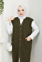 Women's Pocketed Button Closure Knitwear Vest