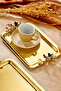 3 Pieces Elegante Gold Series Duo Luna Nera Handle Patterned Presentation Tray |   Promise Engagement Tray 22X16Cm - 5