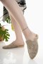 Women's Slippers Beige Closed Front Knitted Lace Knitwear Embroidery Stylish Straw Summer Home Beach Vacation Slippers - 4