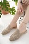 Women's Slippers Beige Closed Front Knitted Lace Knitwear Embroidery Stylish Straw Summer Home Beach Vacation Slippers - 2