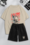 Unisex Men Women Salvator Reacon Printed Special Design Oversize Tshirt and Shorts Tracksuit Set