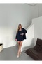 Women's Navy Blazer Jacket Bustier Skirt Set - 2