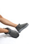 Women's Gray Suede Sheepskin Thick Sole Heeled Ankle Short Boots
