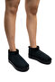 Women's Black Thick Sole Suede Boots Platform Heeled Boots & Booties with Fur Inside - 3