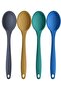 Large Size Fireproof Non-Stick Silicone Spoon Set 4 Pieces – Silicone Spoon Anthracite Yellow Green Blue
