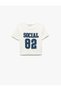 Crew Neck Cotton Crop Embroidered Short Sleeve T-Shirt