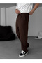 Brown Loose Fit Fabric Trousers We-5011 - 3