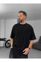 Black Single Pocket Basic Oversize T-Shirt C-049 - 3