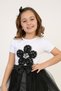 Girl's Short Sleeve Crew Neck Flower Pattern Printed T-Shirt Show April 23 October 29 May 19