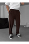 Brown Loose Fit Fabric Trousers We-5011 - 2