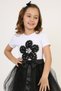 Girl's Short Sleeve Crew Neck Flower Pattern Printed T-Shirt Show April 23 October 29 May 19 - 7