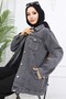 Hijab Denim Jacket Gray 704