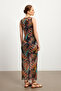 Floral Print Lined Tulle Sleeveless Dress - 3