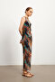 Floral Print Lined Tulle Sleeveless Dress - 4
