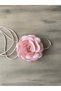 Necklace/Choker Necklace/Laced Satin Rose Necklace (Somon Pink) - 5