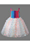 SAPS Butterfly Embellished Square Neck Party Dress - Multicolor - 3