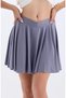 Woman's Gray Elastic Waisted Flounced Floor-Length Shorts Skirt