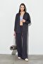 Modal Knitted Hooded Oversize Cardigan Smoked