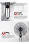16 Inch Classic Stand Fan With Remote - Pedestal Fan 6 Leaf Blade Omf1793 - 2