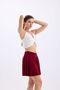 Woman's Burgundy Skirt with Elastic Waist, Floor-Length, Shorts - 6