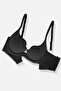 Oyster Lace Printed Bra - Non-Padded Non-Wired - 2822 - Black - 3