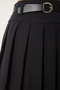 Belted Pleated Mini Woven Skirt Black Ldw0004 - 5