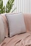 Light Gray Throw Pillow Cover with Color Options Green Piping Decorative Plain Simple Punch Panoroma Panbiy