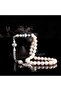 Silver Tasseled Crescent and Star Enamel Model 10 mm Nakkaş İmameli Pearl Stone Rosary
