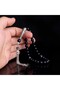 Zircon Stone Silver Tassel Matte Onix Stone Rosary - 3