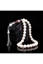 10 mm Natural Pearl Stone Rosary with Zircon Stone Tassels