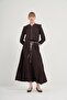 Women's Pleated Skirt Suit Brown 31024 - 4