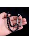 Zircon Stone Silver Tassel Matte Onix Stone Rosary - 2